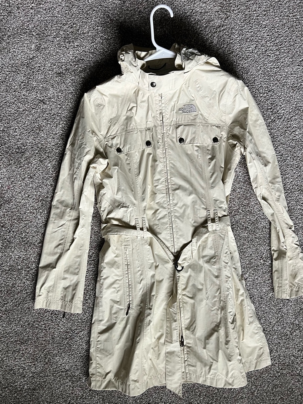 The North Face Women's Cream Hooded Trench Coat